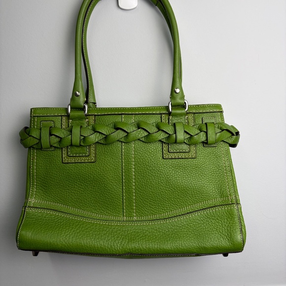 Coach Medium Hampton Lime Green Leather Y2K Carryall - Picture 7 of 11